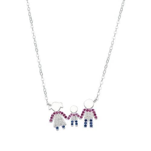 Collar Familia Mamá Hijo Papá Circones Multicolor