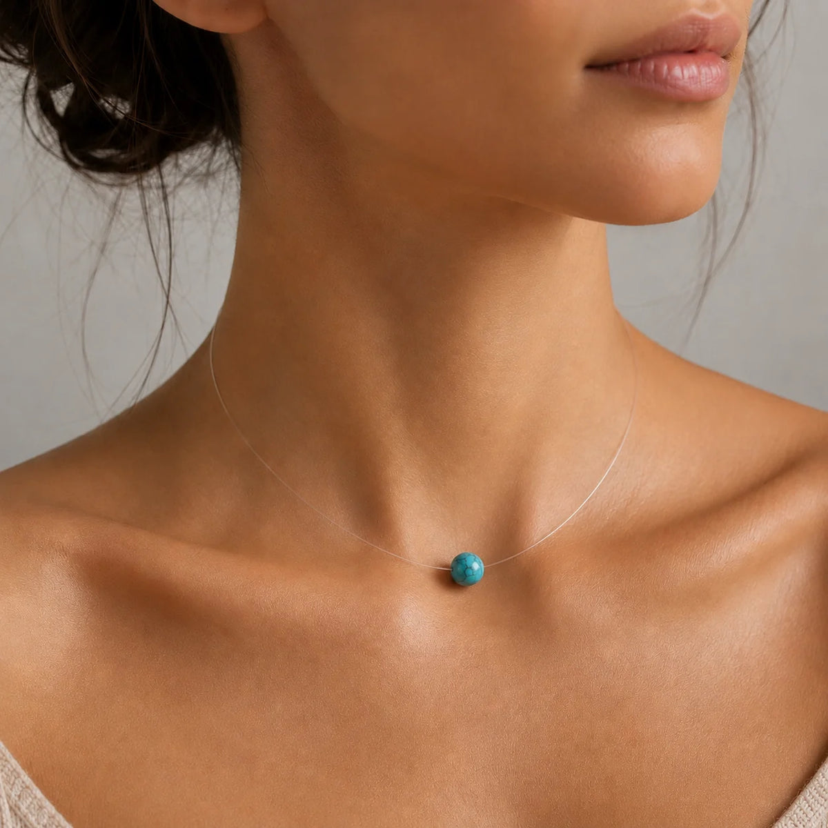 Collar Fantasma Esfera Turquesa