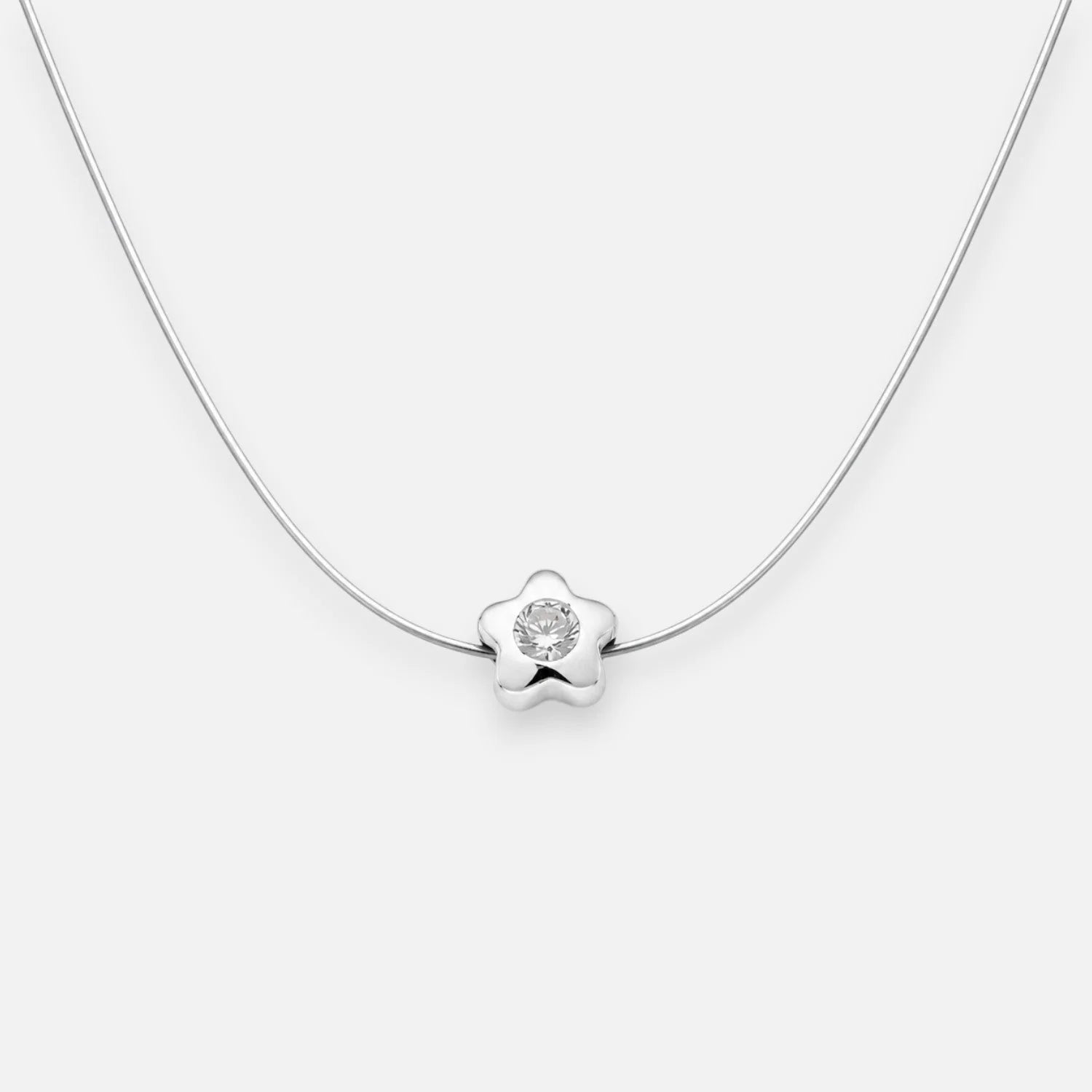 Collar Fantasma Estrella Circón Punto de Luz 3 mm