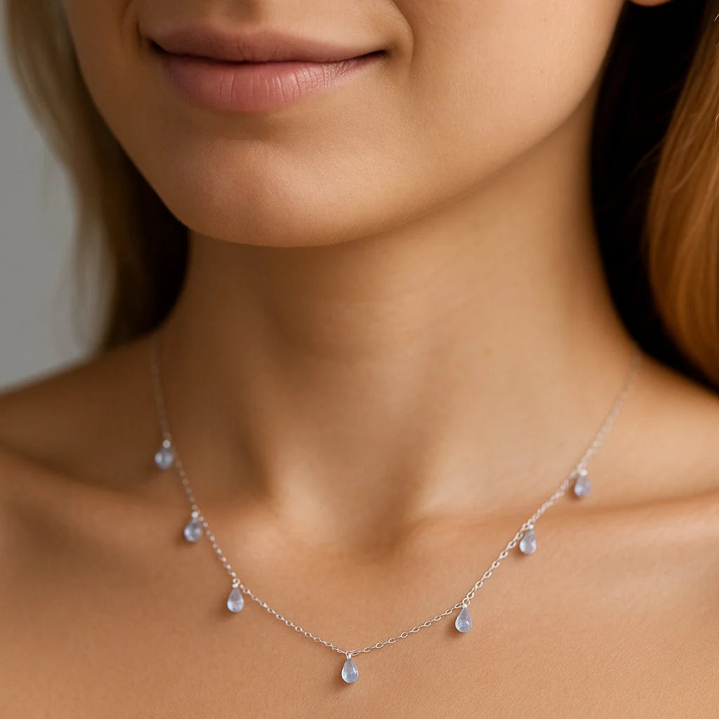 Collar Lluvia Cristales Hecho con Swarovski