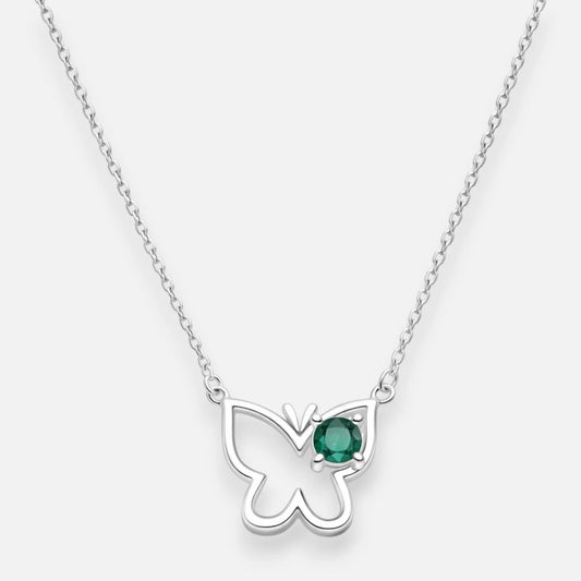Collar Mariposa Circón Esmeralda