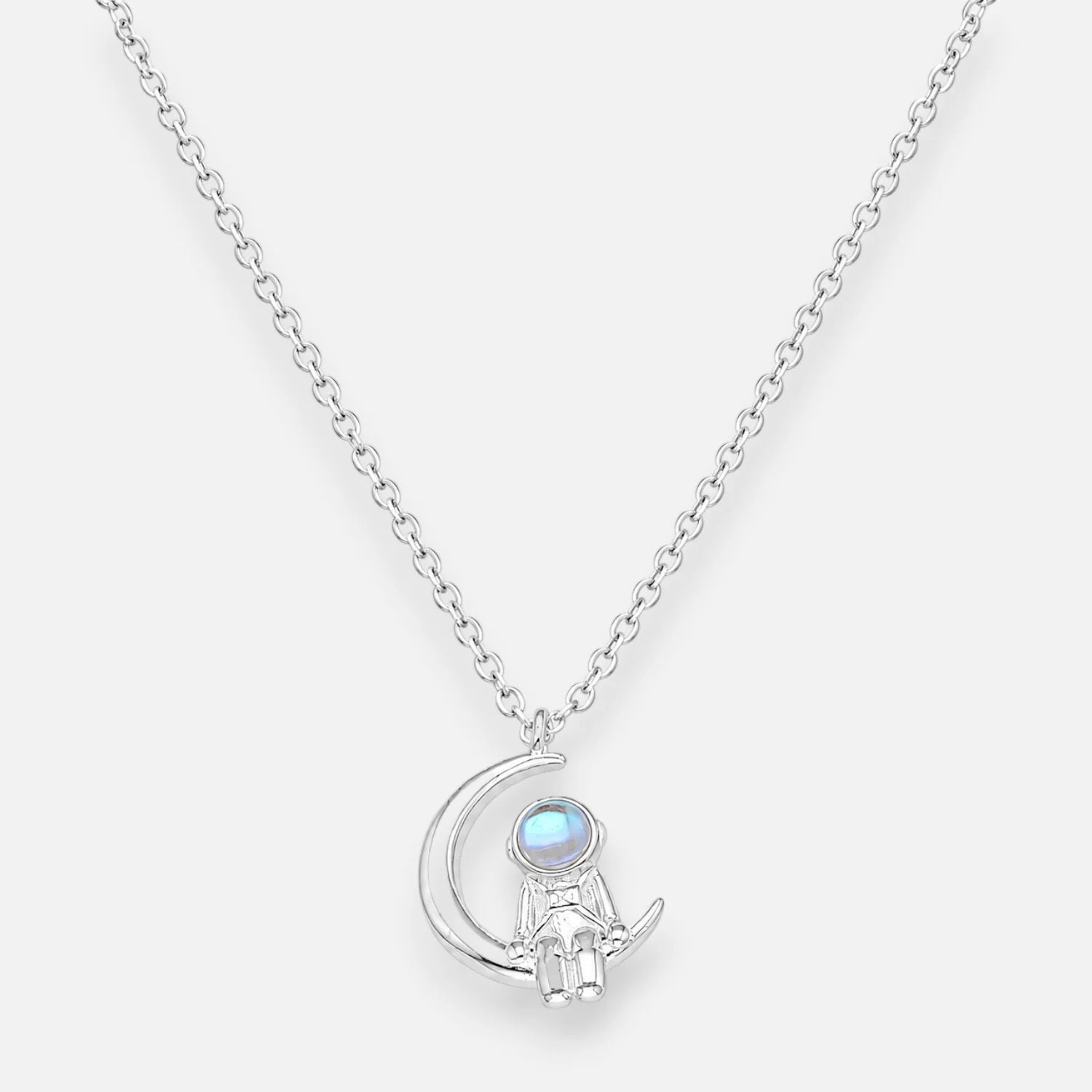 Collar Media Luna Astronauta Piedra Luna