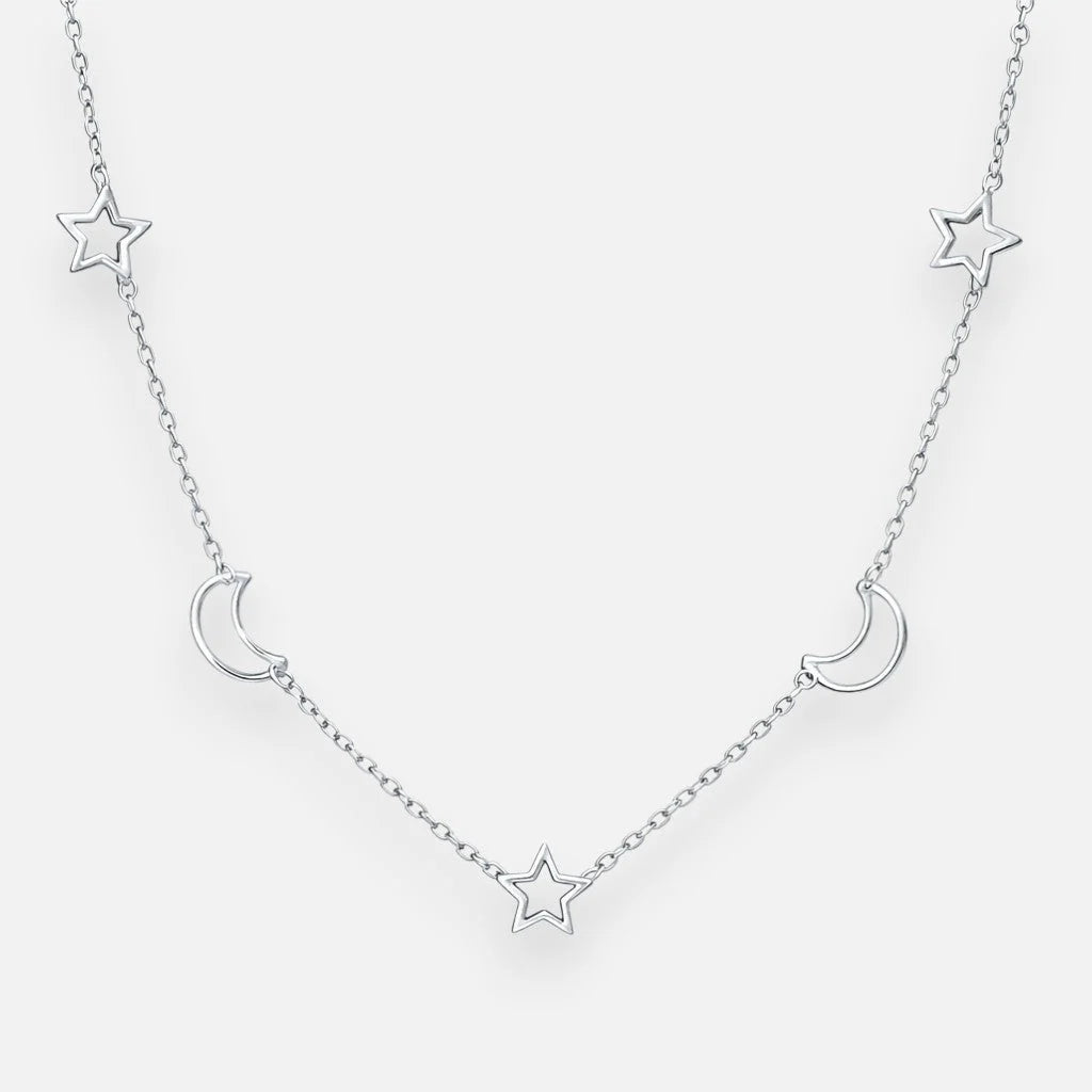 Collar Media Lunas Estrellas