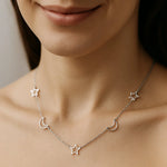 Collar Media Lunas Estrellas