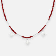 Collar Nudo de Brujas Cristales Rojos