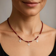 Collar Nudo de Brujas Cristales Rojos