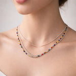 Collar Triple Esferas Cristales Multicolor