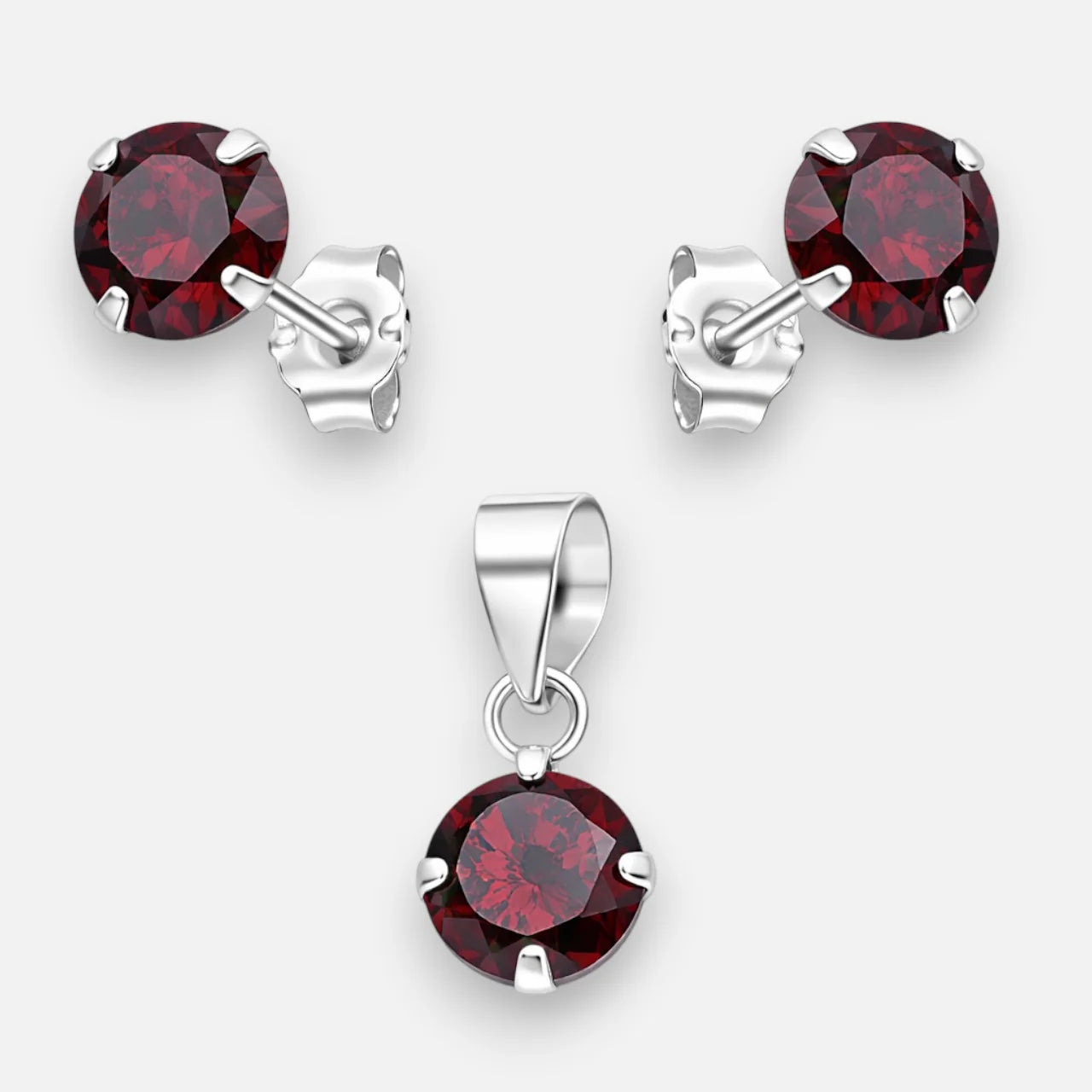 Conjunto Circón Granate 6 mm