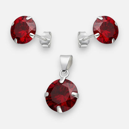 Conjunto Circón Granate 6x8 mm