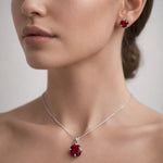 Conjunto Circón Granate 6x8 mm