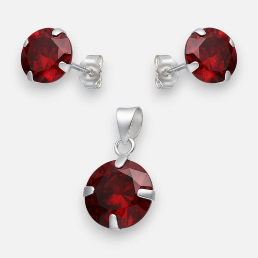 Conjunto Circón Granate 8x10 mm