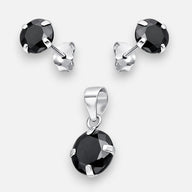 Conjunto Circón Ónix 6x8 mm