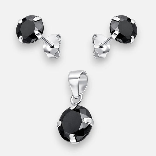 Conjunto Circón Ónix 6x8 mm
