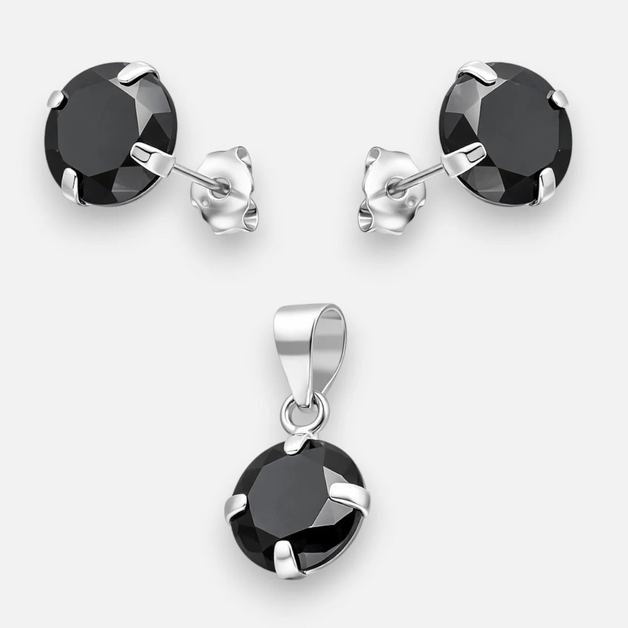 Conjunto Circón Ónix 8 mm