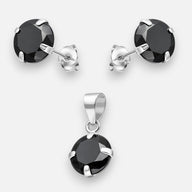 Conjunto Circón Ónix 8 mm