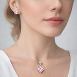 Conjunto Circón Rosa Francia 6x8 mm