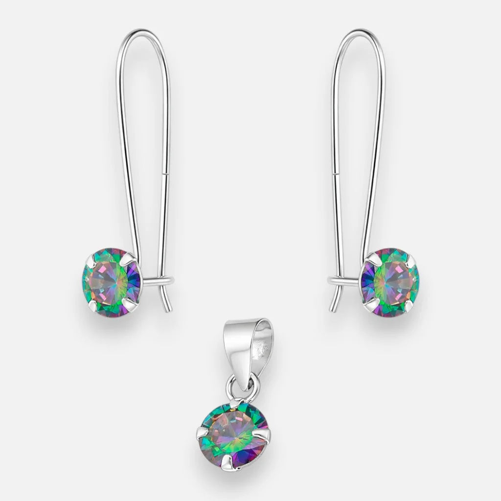 Conjunto Circón Topacio Místico 6x6 mm
