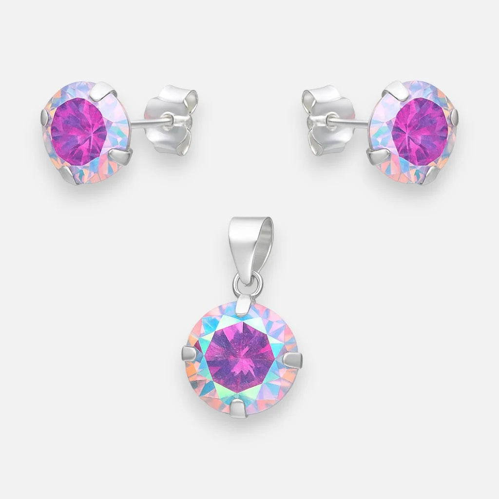 Conjunto Circón Tornasol 6x8 mm