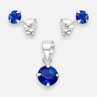 Conjunto Circón Zafiro 4x6 mm