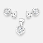 Conjunto Corazón Circón 6x6 mm