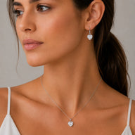Conjunto Corazón Circón 8mm