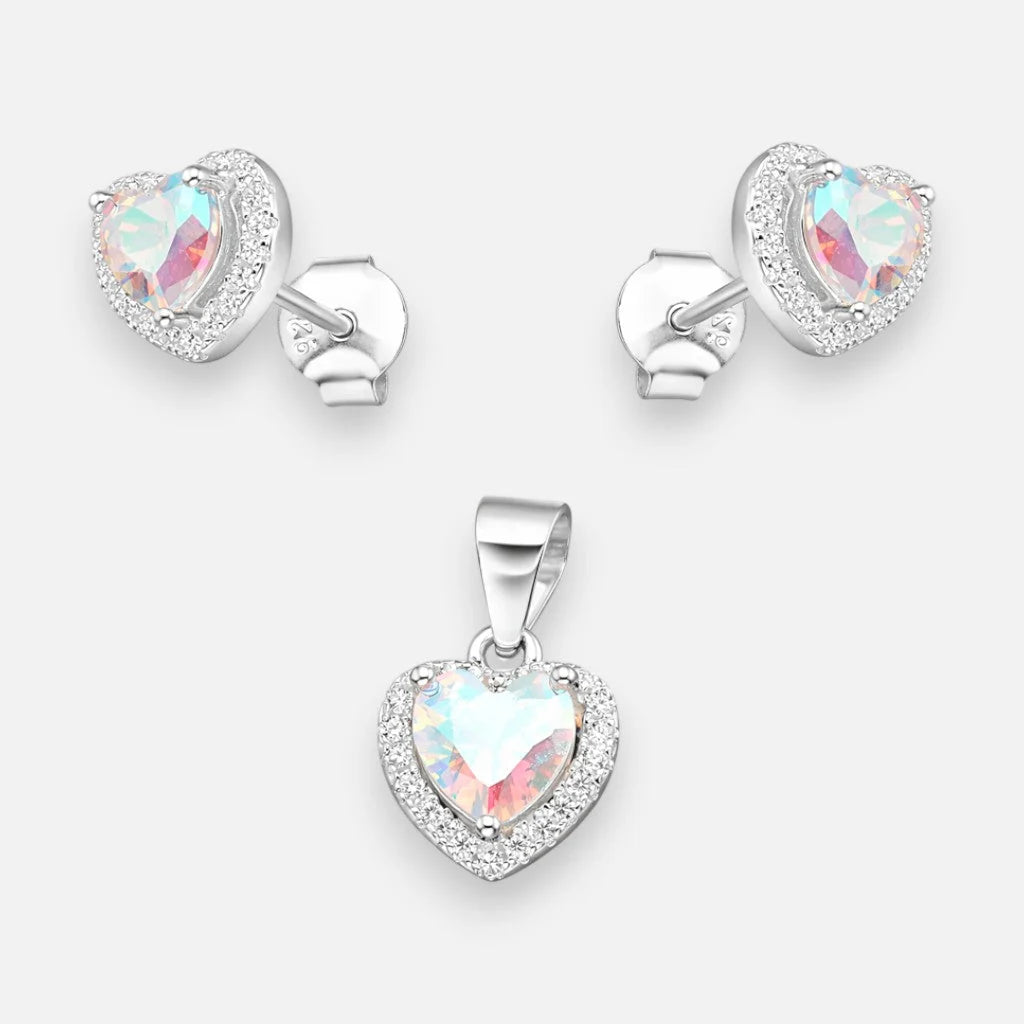 Conjunto Corazón Circón Tornasol