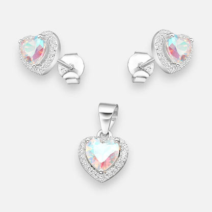 Conjunto Corazón Circón Tornasol