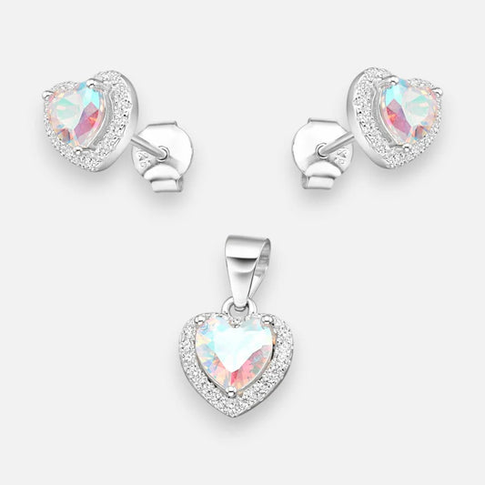 Conjunto Corazón Circón Tornasol