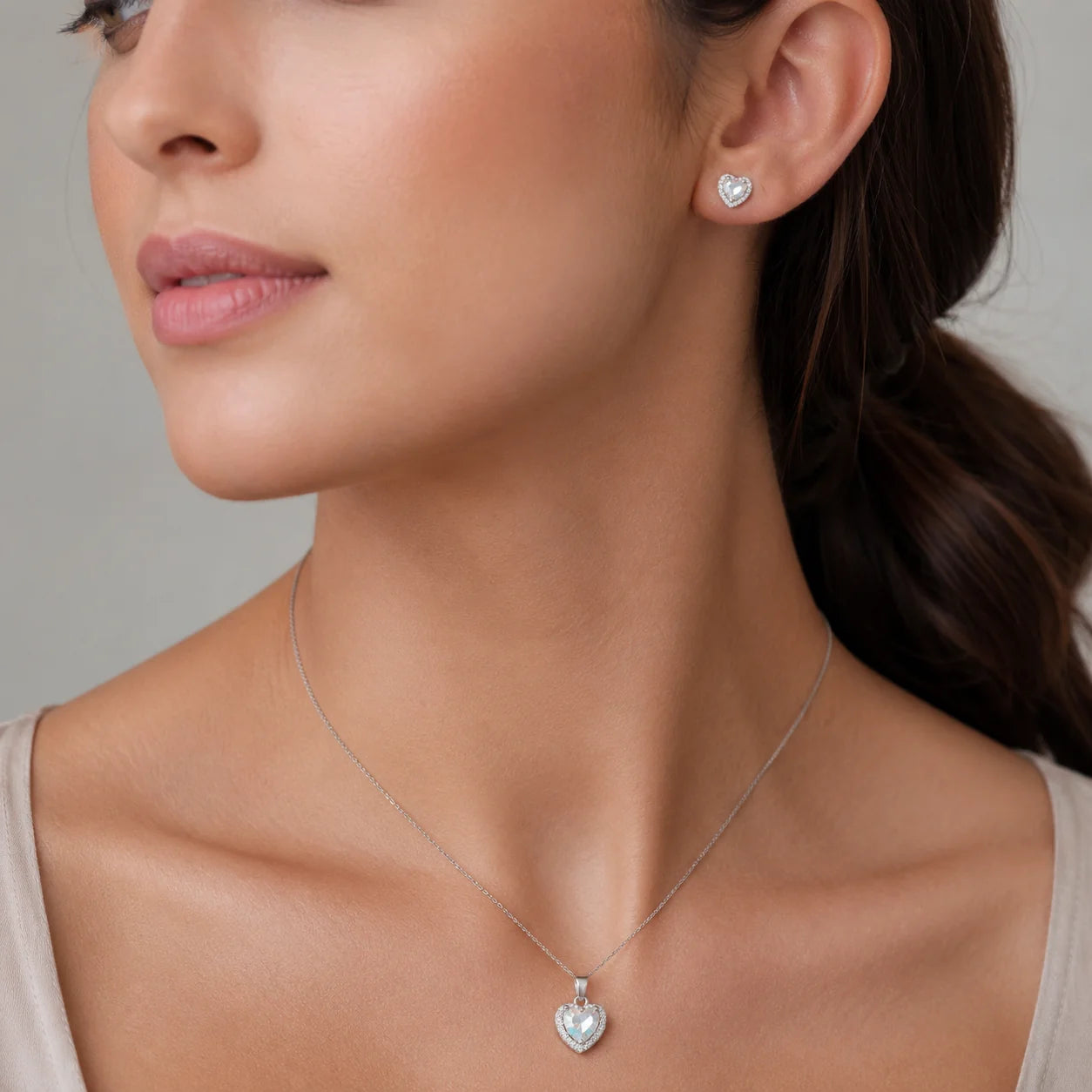 Conjunto Corazón Circón Tornasol