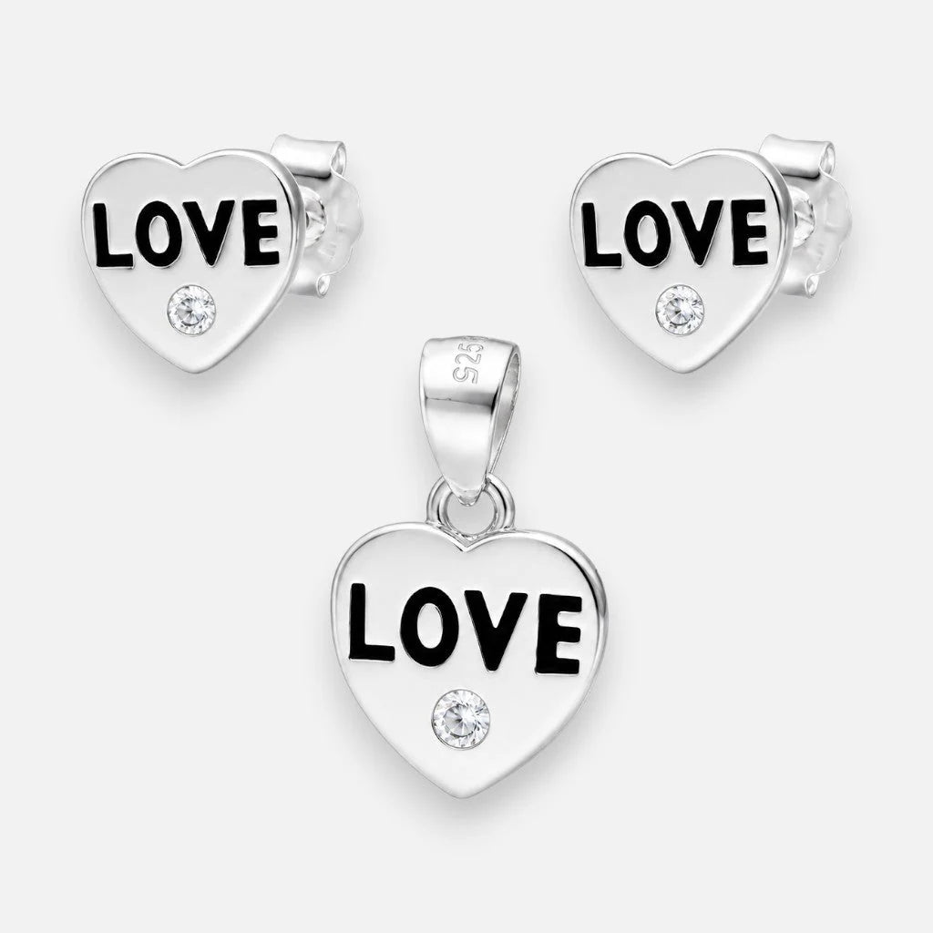 Conjunto Corazón Love Circón