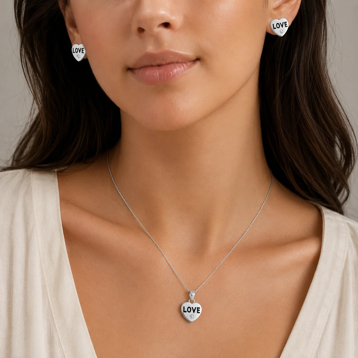 Conjunto Corazón Love Circón