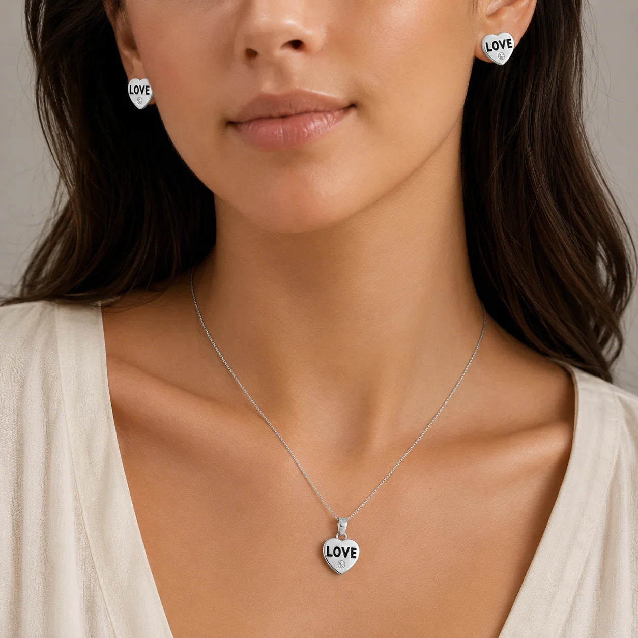 Conjunto Corazón Love Circón