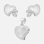 Conjunto Corazón Nácar Circones