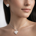 Conjunto Corazón Nácar Circones