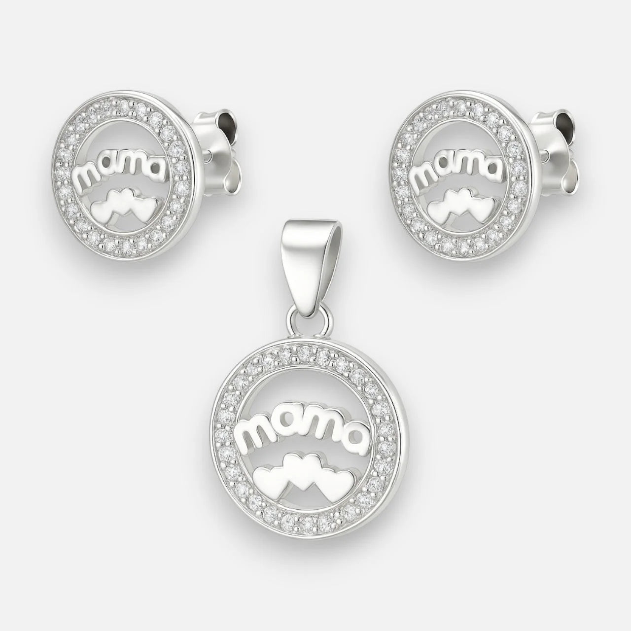 Conjunto Corazones Circones Mamá