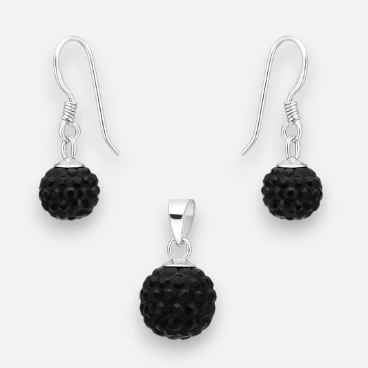 Conjunto Esfera Cristales Negro