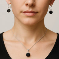 Conjunto Esfera Cristales Negro