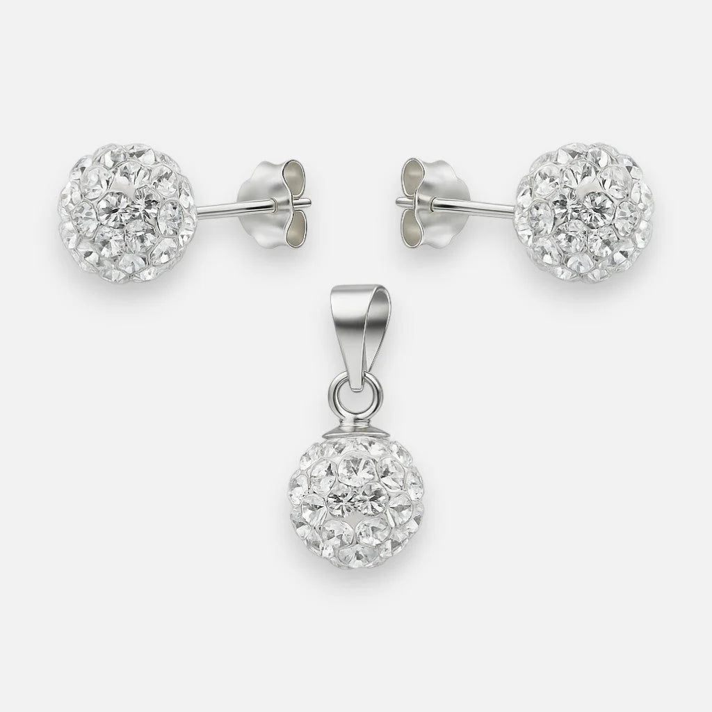 Conjunto Esfera Strass 8 mm