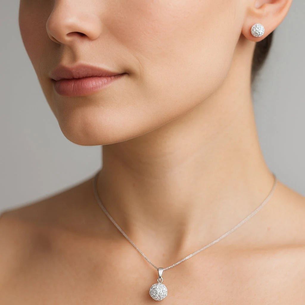 Conjunto Esfera Strass 8 mm