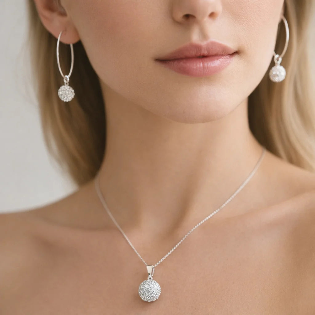Conjunto Esfera Strass 8 mm