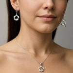 Conjunto Flor Hecho con Cristal Swarovski