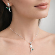 Conjunto Flor Tulipán Circón Esmeralda