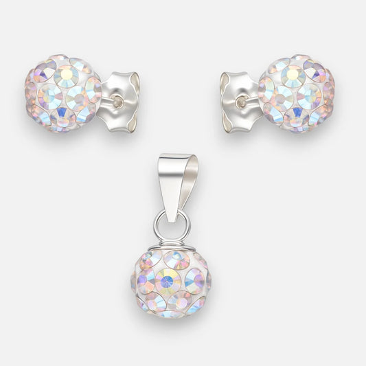 Conjunto Hecho con Cristal Swarovski Tornasol 6 mm