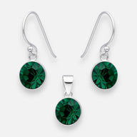 Conjunto Hecho con Cristal Swarovski Verde 8 mm
