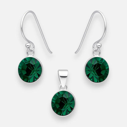Conjunto Hecho con Cristal Swarovski Verde 8 mm