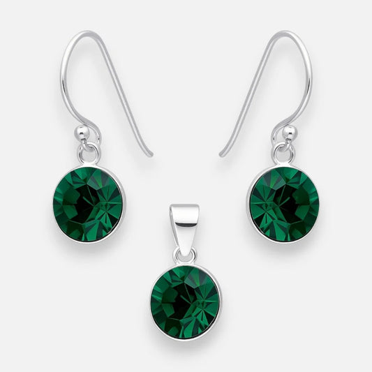 Conjunto Hecho con Cristal Swarovski Verde 8 mm