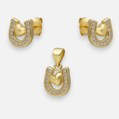 Conjunto Herradura Corazón Circones