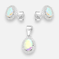 Conjunto Óvalo Circón Tornasol