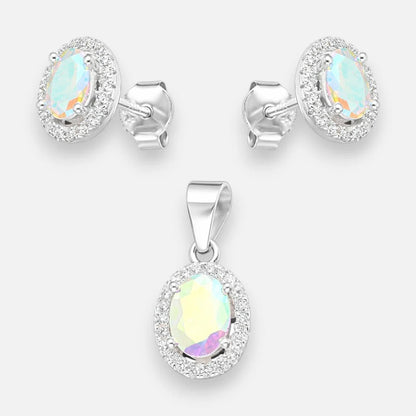 Conjunto Óvalo Circón Tornasol