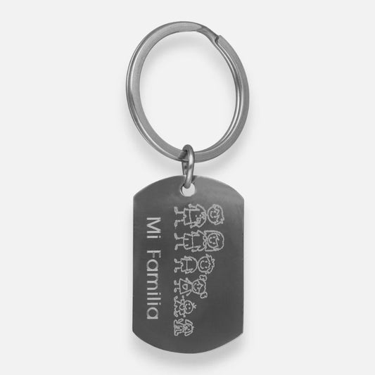 Llavero Mi Familia Personalizado 40x25 mm